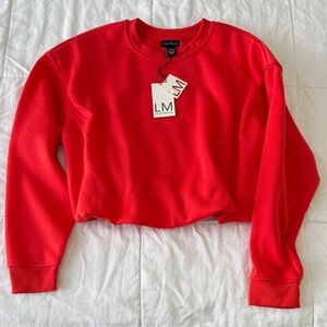 Women's Vibrant Coral Bubble Crop Top